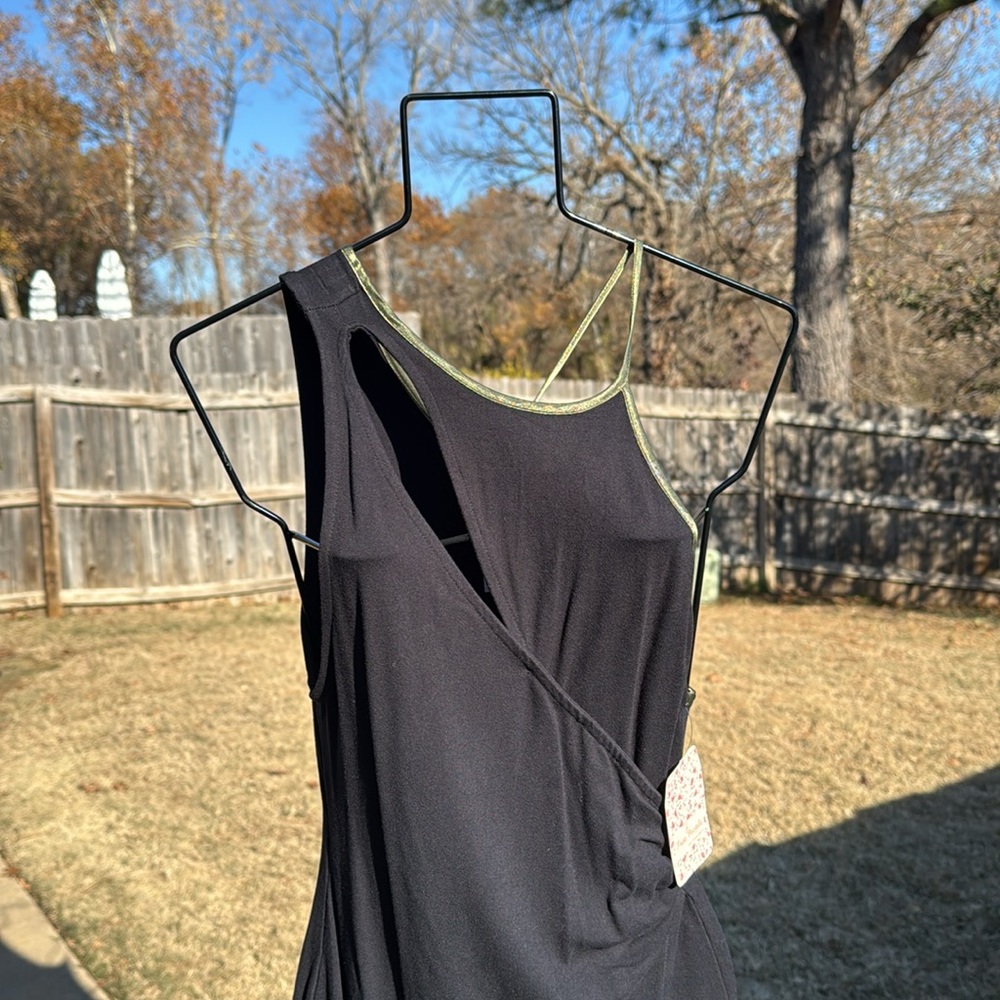 NWT Free People Black Strappy Dress pullover Xs